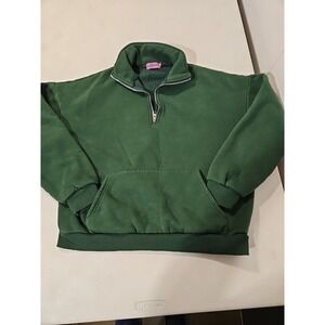 Edikted Cropped Oversized Mockneck Sweatshirt Kangaroo Pocket Womens Small(1597